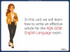 AQA GCSE English Language - Writing an Article Teaching Resources (slide 3/77)